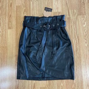 Black leather skirt size S